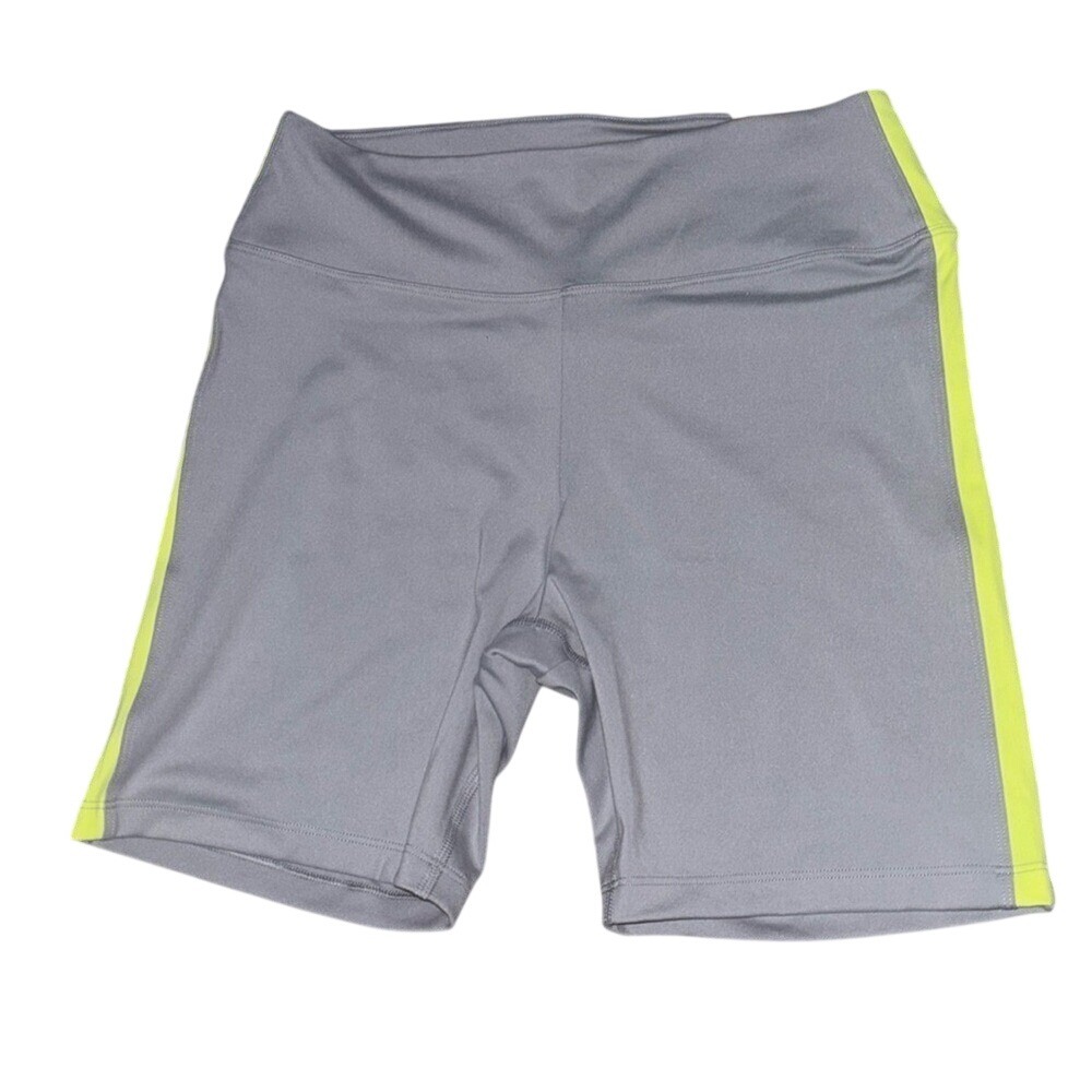 Pink Victoria's Secret High Waist 6 Inch Bike Shorts Grey Neon Yellow Medium NWT
